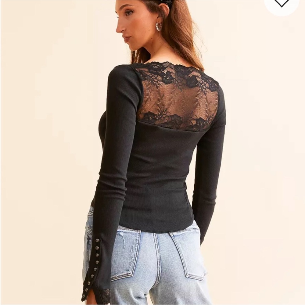 Free people black lace top